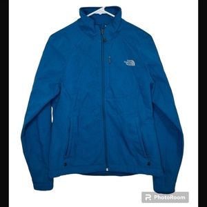 North face shell jacket women light blue woth floral print